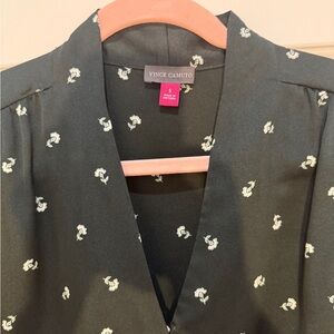 Vince Camuto Black and White Blazer with Floral Print